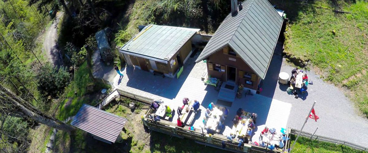 Schlimgrüebli Hütte beim Pilatus von oben